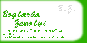 boglarka zamolyi business card